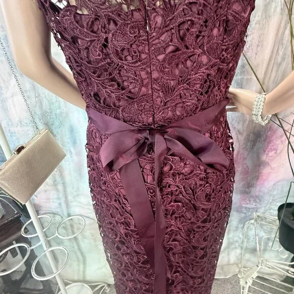 📌Adrianna Papell Rich Illusion Lace Formal - Evening -Mother Bride/ Groom Gown - Picture 9 of 16